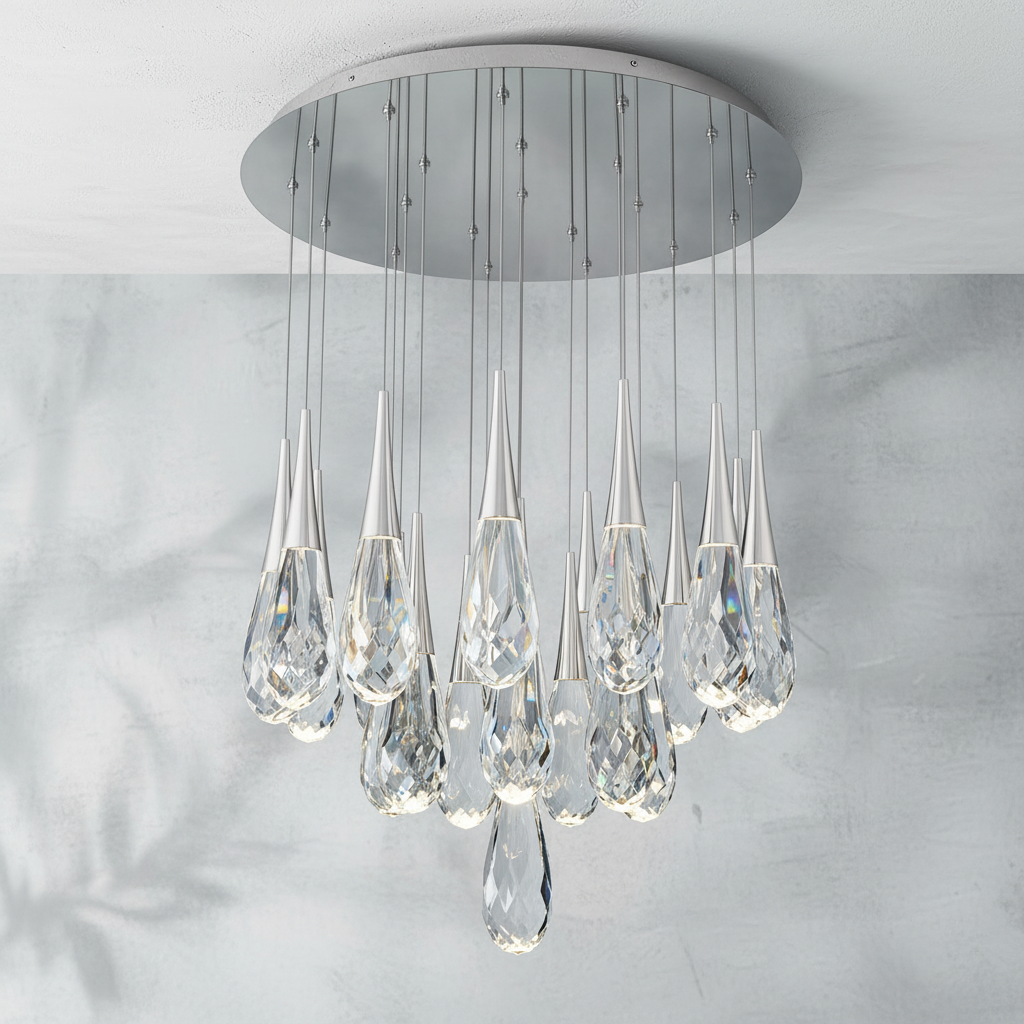 Riviko Raindrop Radiance Multi-Light LED Pendant - Background Shot