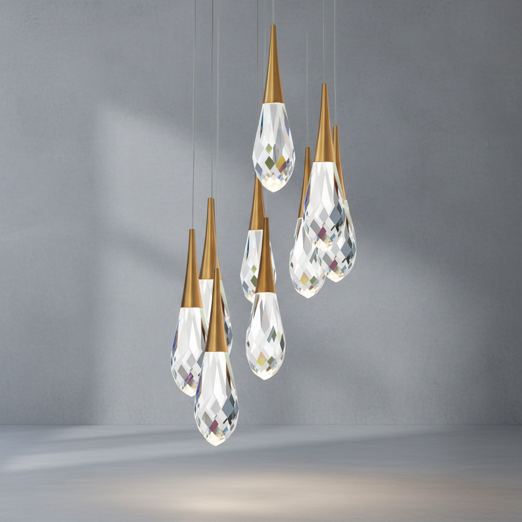 Riviko Raindrop Radiance Multi-Light LED Pendant - Background Shot
