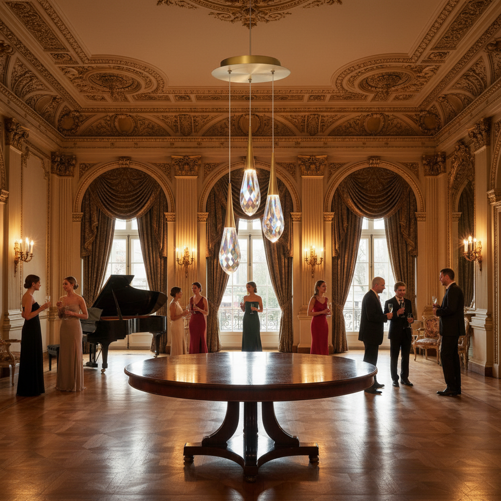 Riviko Raindrop Radiance Multi-Light LED Pendant - American ballroom or formal entertaining space