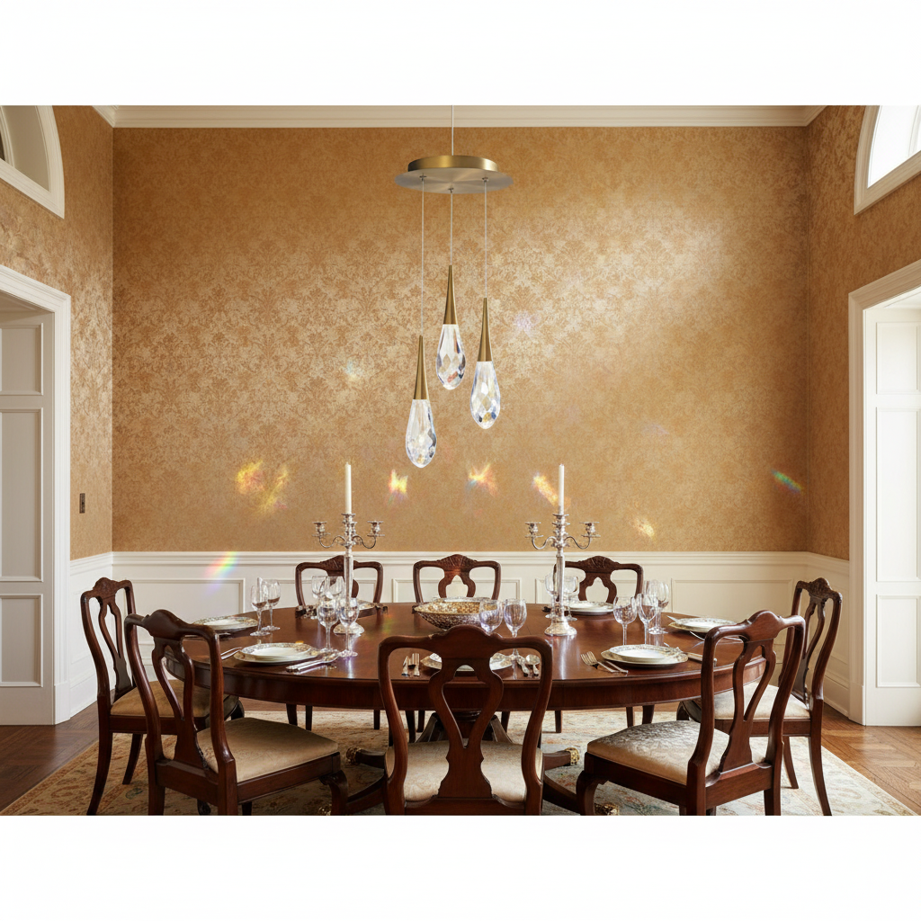 Riviko Raindrop Radiance Multi-Light LED Pendant - formal American dining room