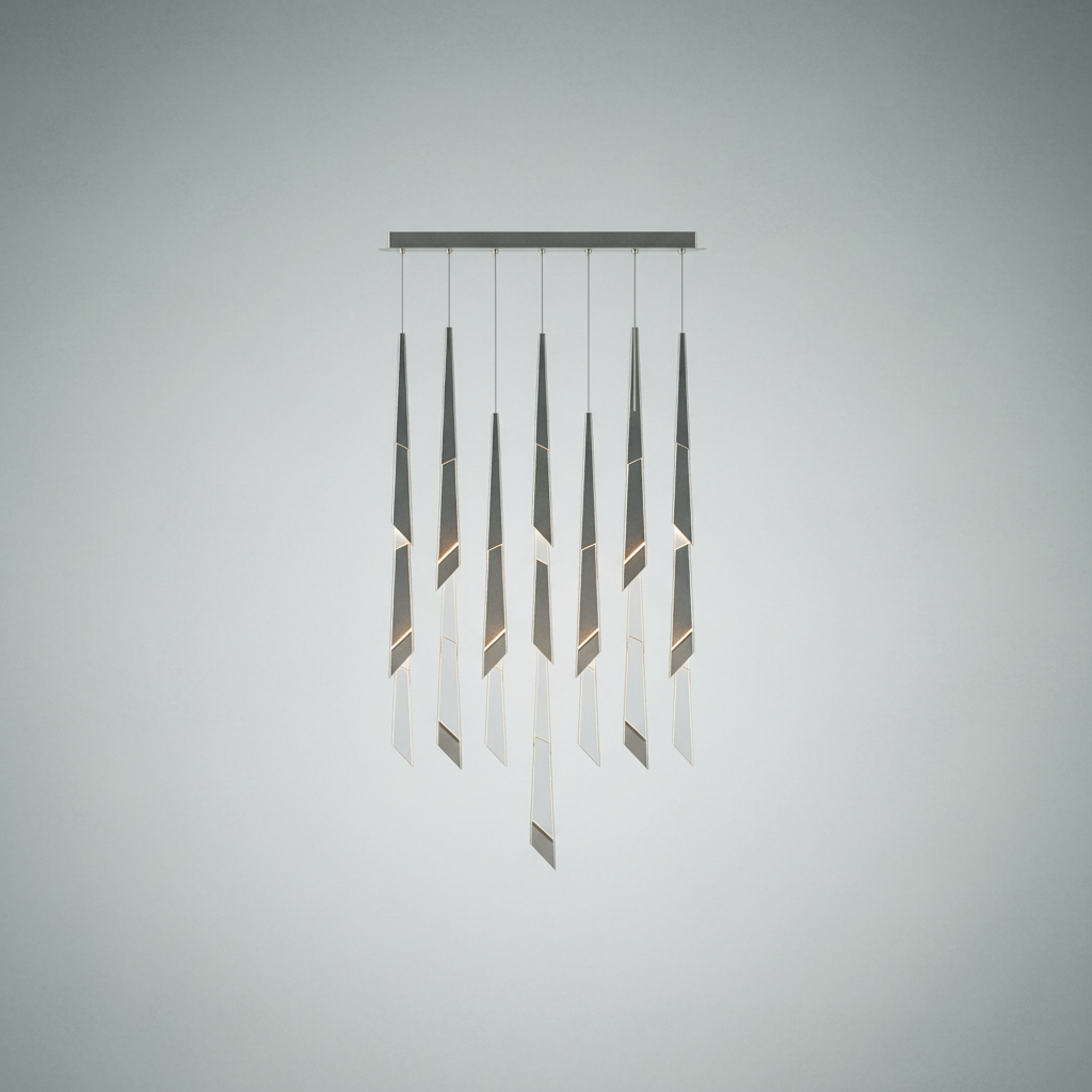 Riviko Radiant Prism Square LED Multi Pendant Light - Background Shot