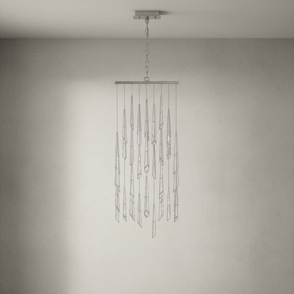 Riviko Radiant Prism Square LED Multi Pendant Light - Background Shot