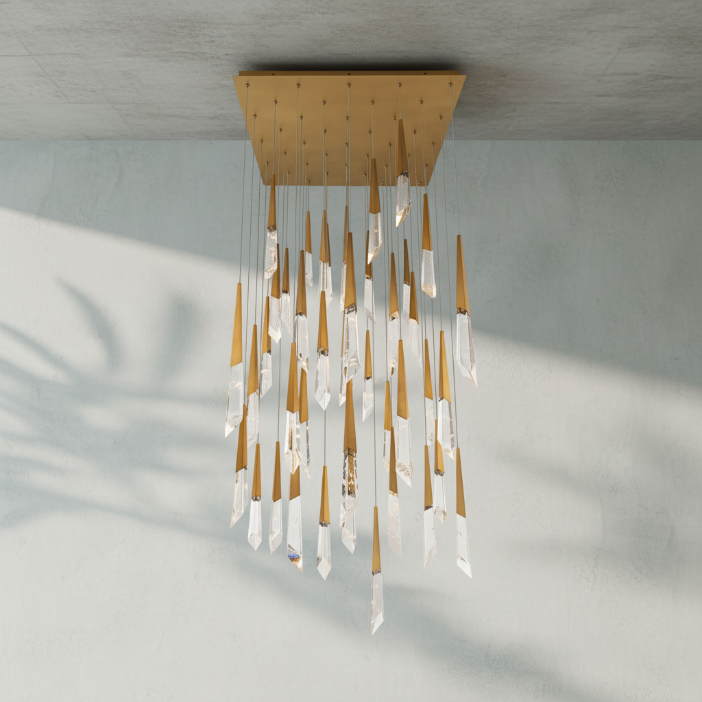 Riviko Radiant Prism Square LED Multi Pendant Light - Background Shot