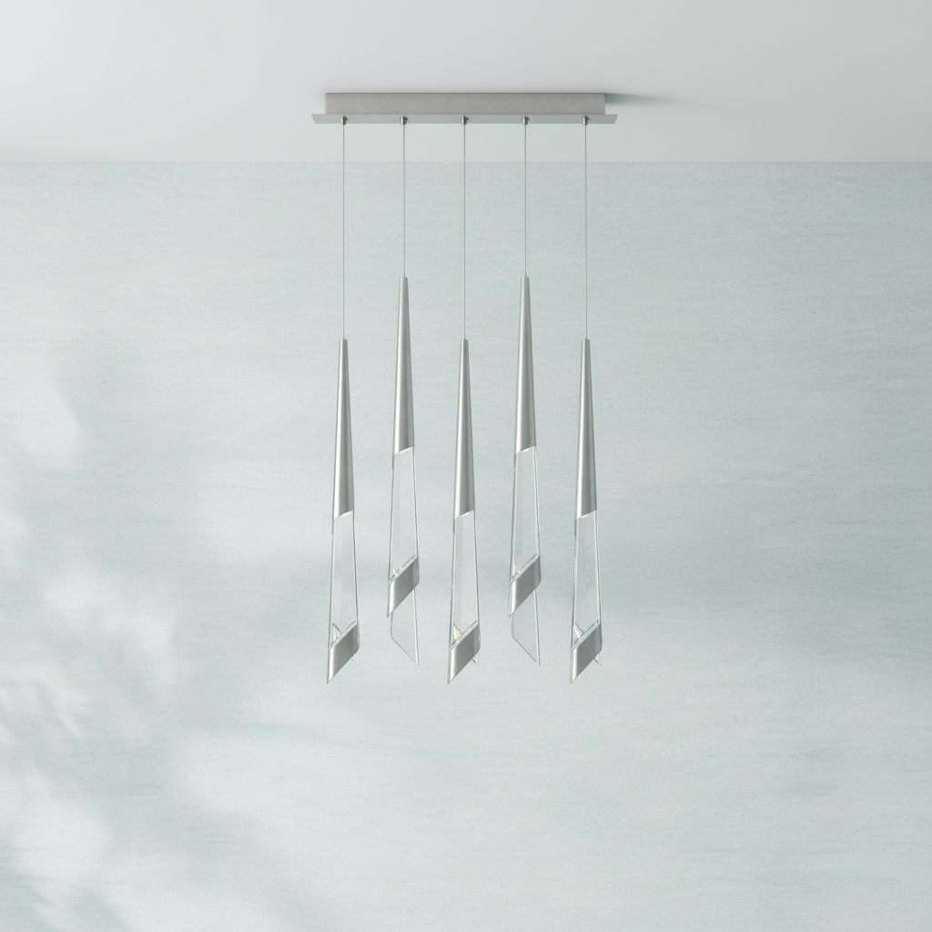 Riviko Radiant Prism Square LED Multi Pendant Light - Background Shot