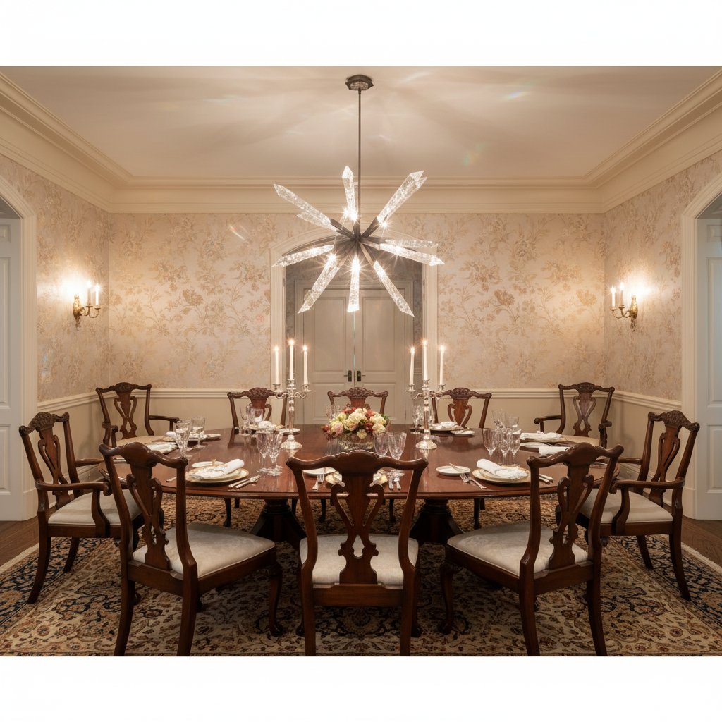 Riviko Celestial Halo LED Pendant Light - formal American dining room