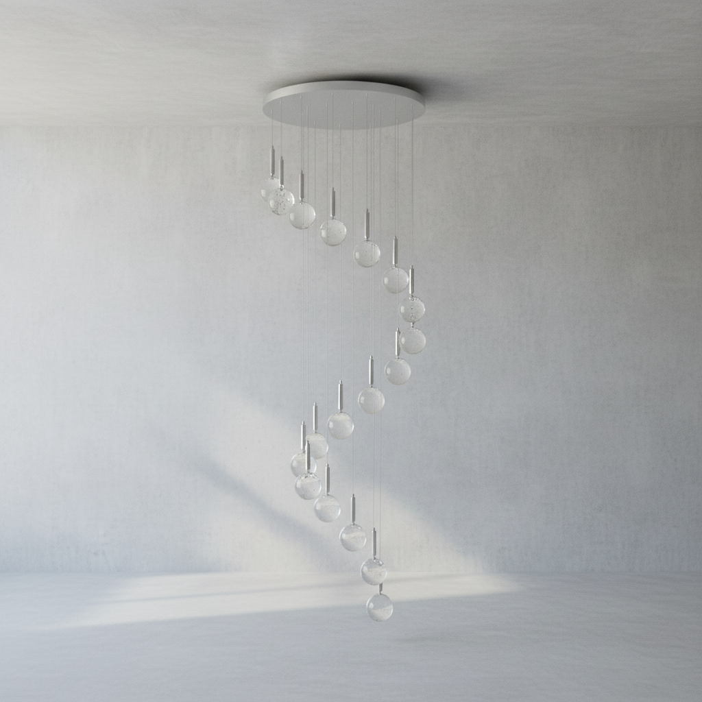 Riviko Grand Ascent Minimalist Long Pendant Light - Background Shot