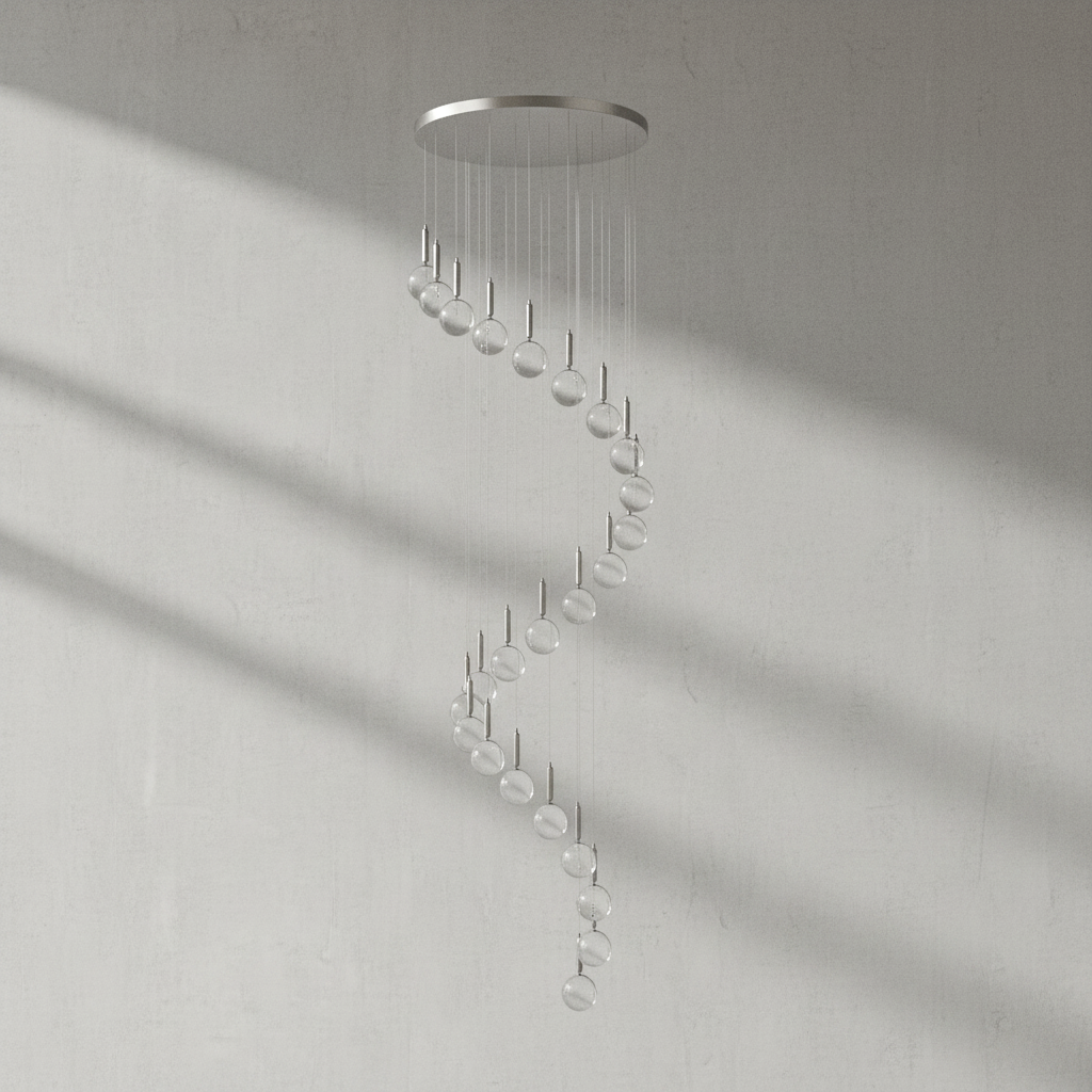 Riviko Grand Ascent Minimalist Long Pendant Light - Background Shot