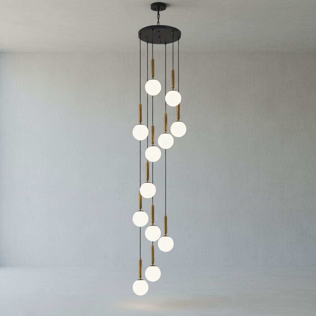 Riviko Grand Ascent Minimalist Long Pendant Light - Background Shot