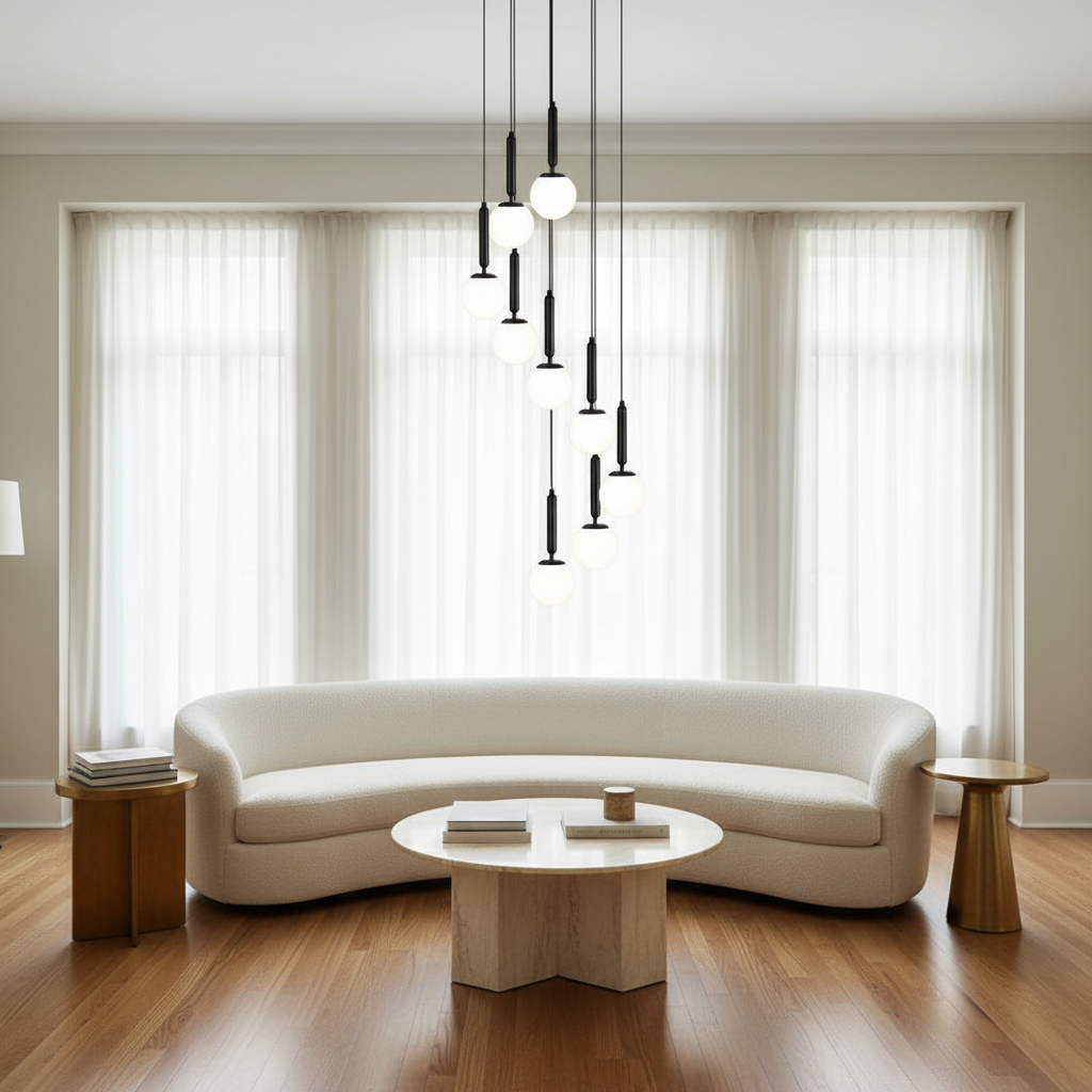 Riviko Grand Ascent Minimalist Long Pendant Light - sophisticated American living room