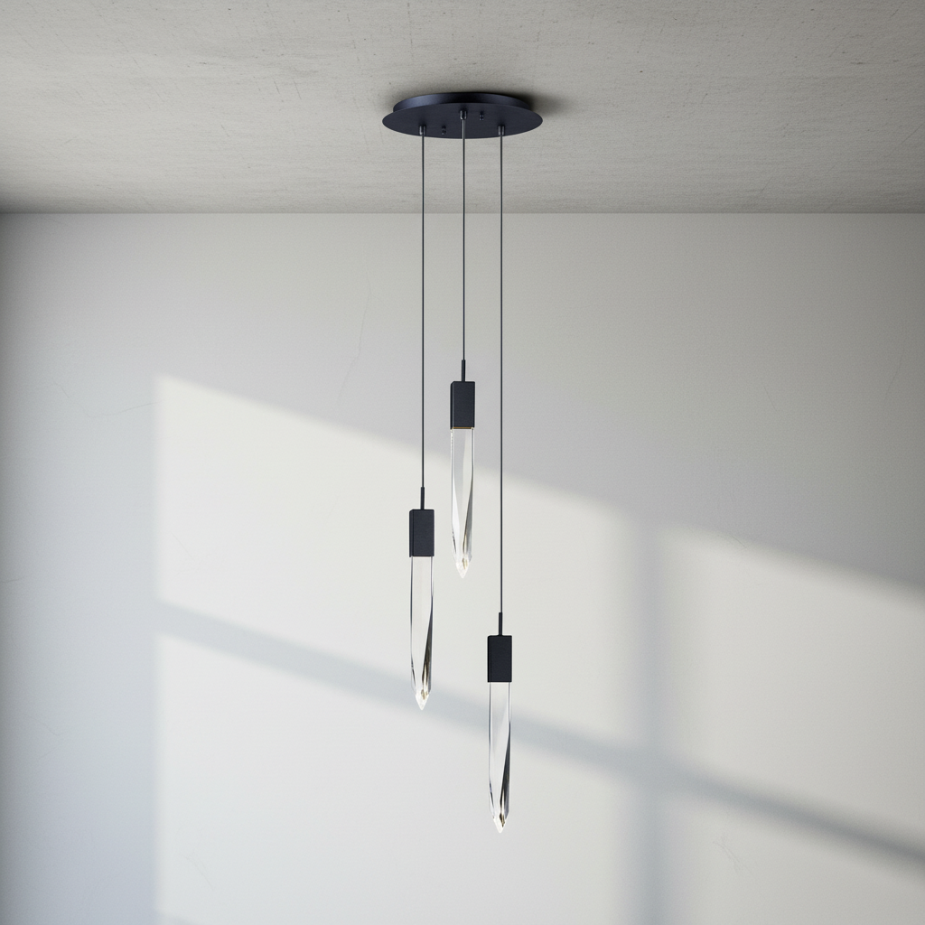 Riviko Cosmic Radiance Round/Rectangle Crystal Pendant Chandelier - Background Shot