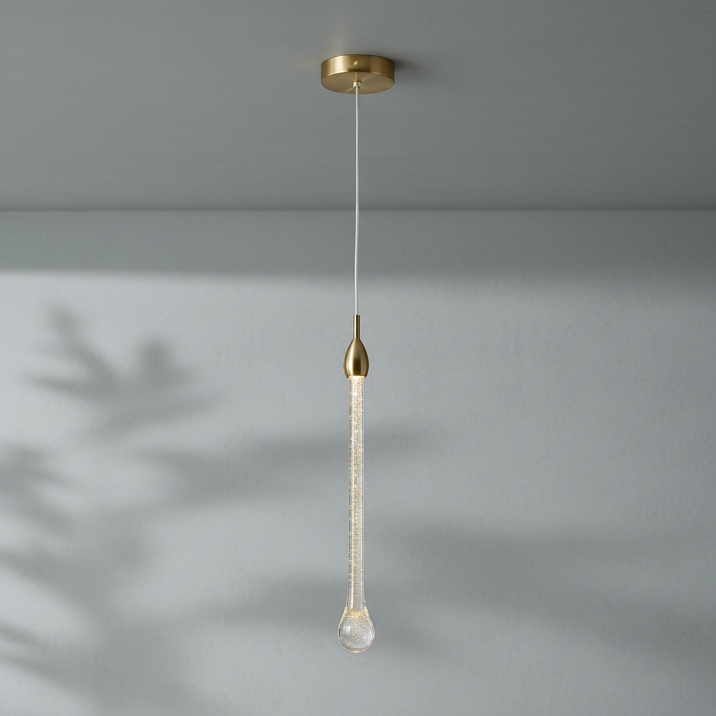 Riviko Veridian Raindrop Brass Pendant Chandelier - Background Shot