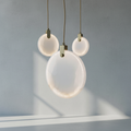 Riviko Lunar Bloom Natural Marble Pendant Light Fixture - Background Shot