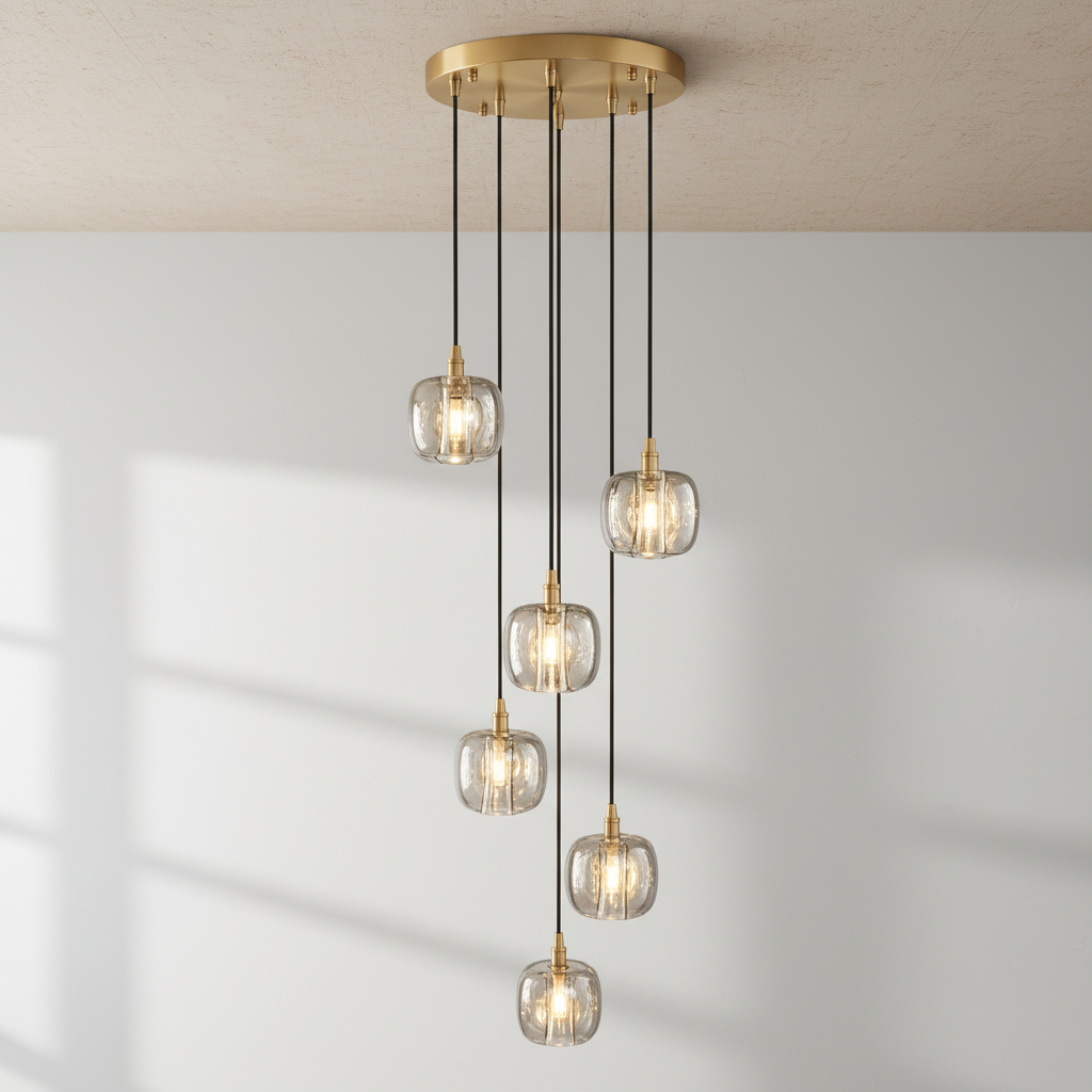 Riviko Grand Lumina Cascading Pendant Chandelier - Background Shot