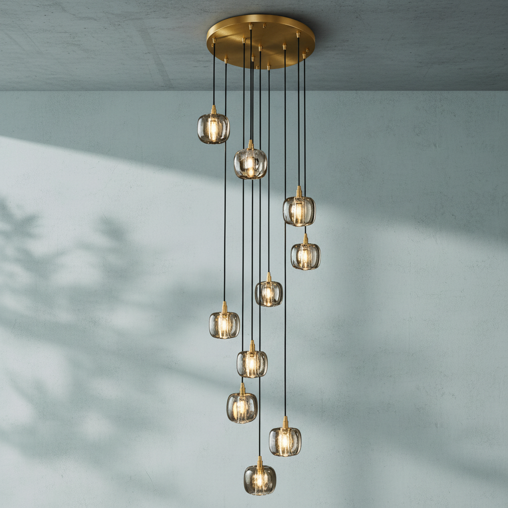 Riviko Grand Lumina Cascading Pendant Chandelier - Background Shot