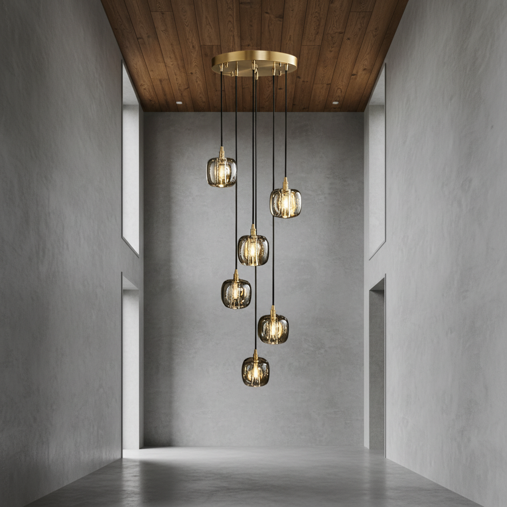 Riviko Grand Lumina Cascading Pendant Chandelier - Background Shot