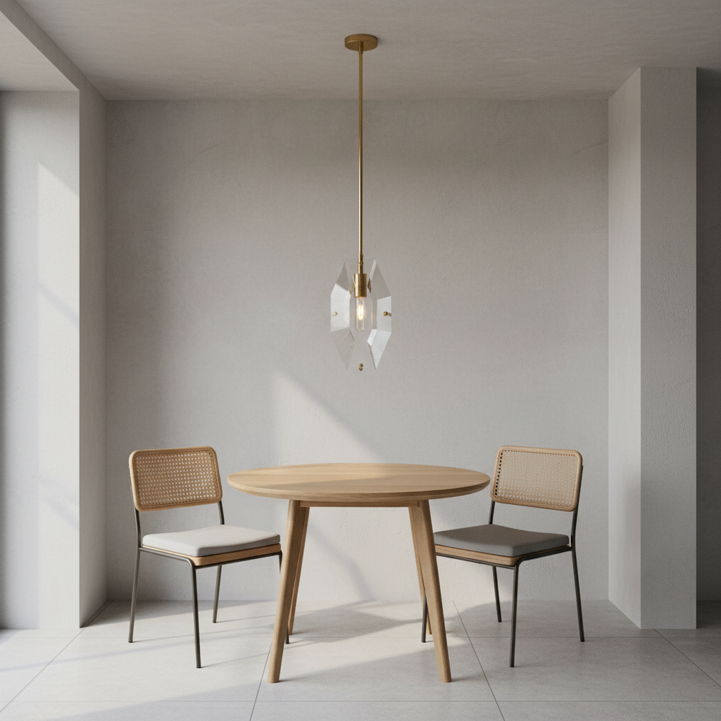 Riviko Corin Faceted Smoke Crystal Pendant Light - Background Shot