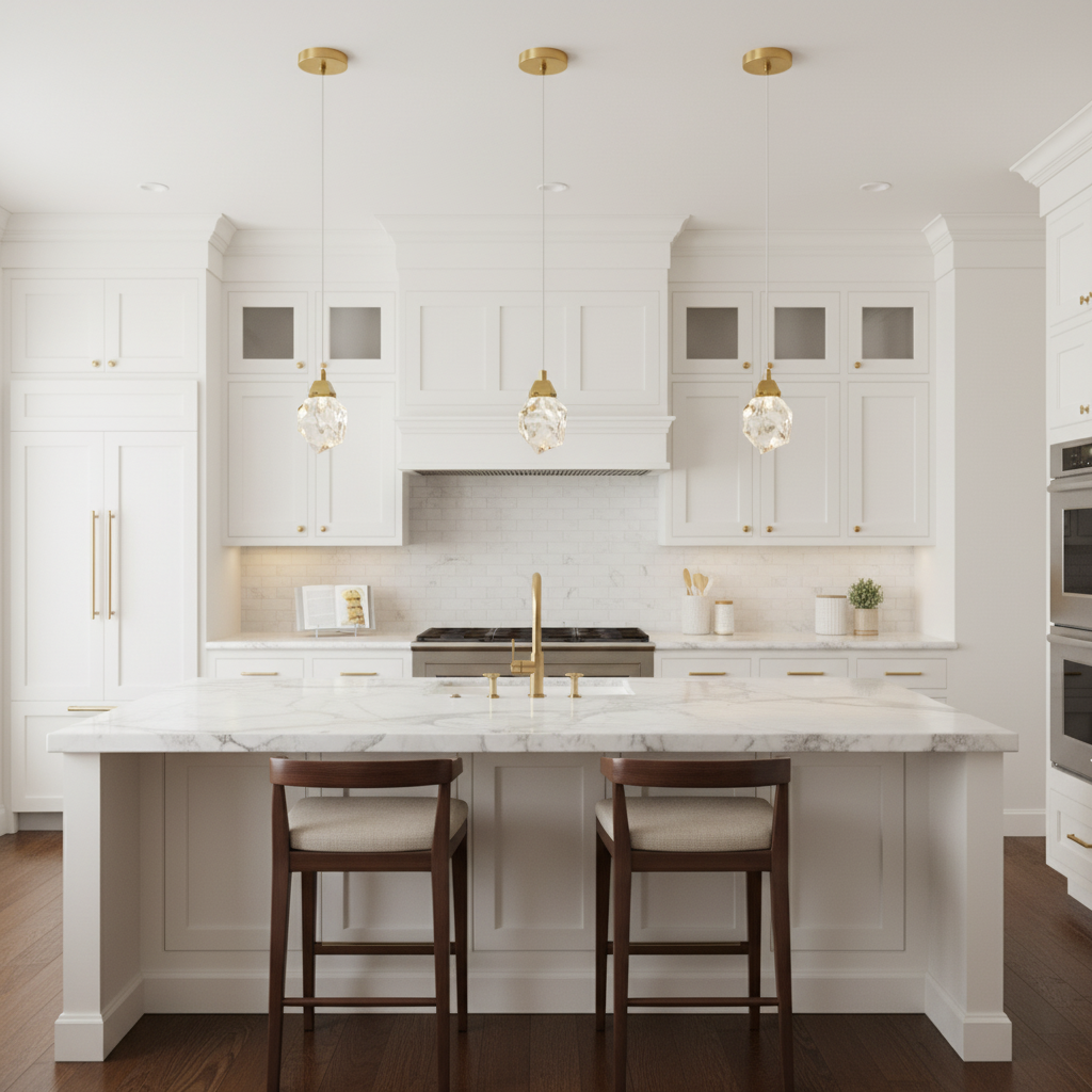 Riviko Radiant Facet Single Pendant - high-end American kitchen
