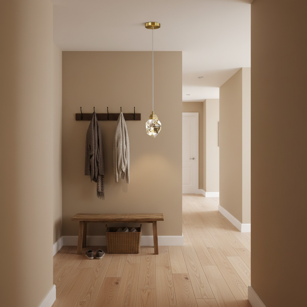 Riviko Radiant Facet Single Pendant - small American hallway or mudroom entry