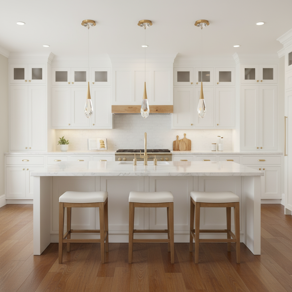 Riviko Dewdrop Faceted LED Mini Pendant - high-end American kitchen