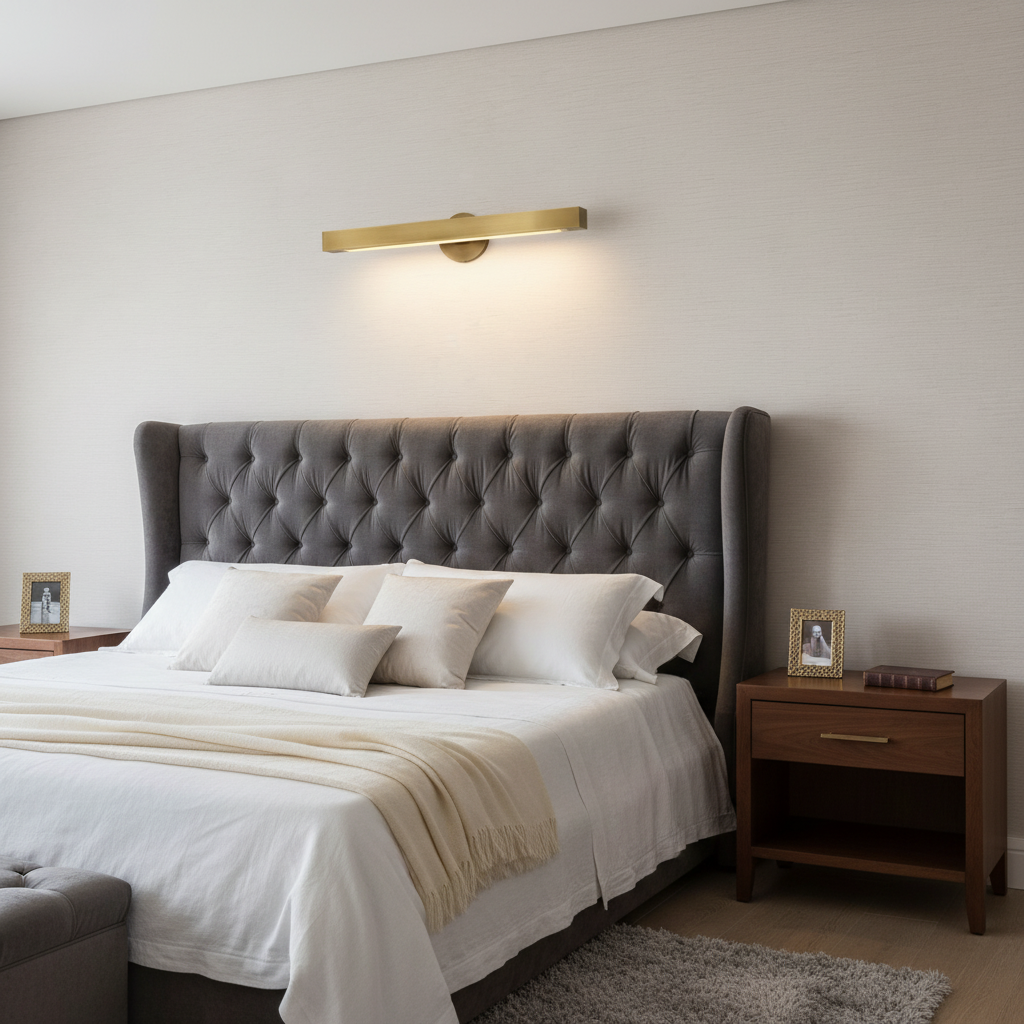 Riviko Veridian Square LED Picture Light - elegant American bedroom