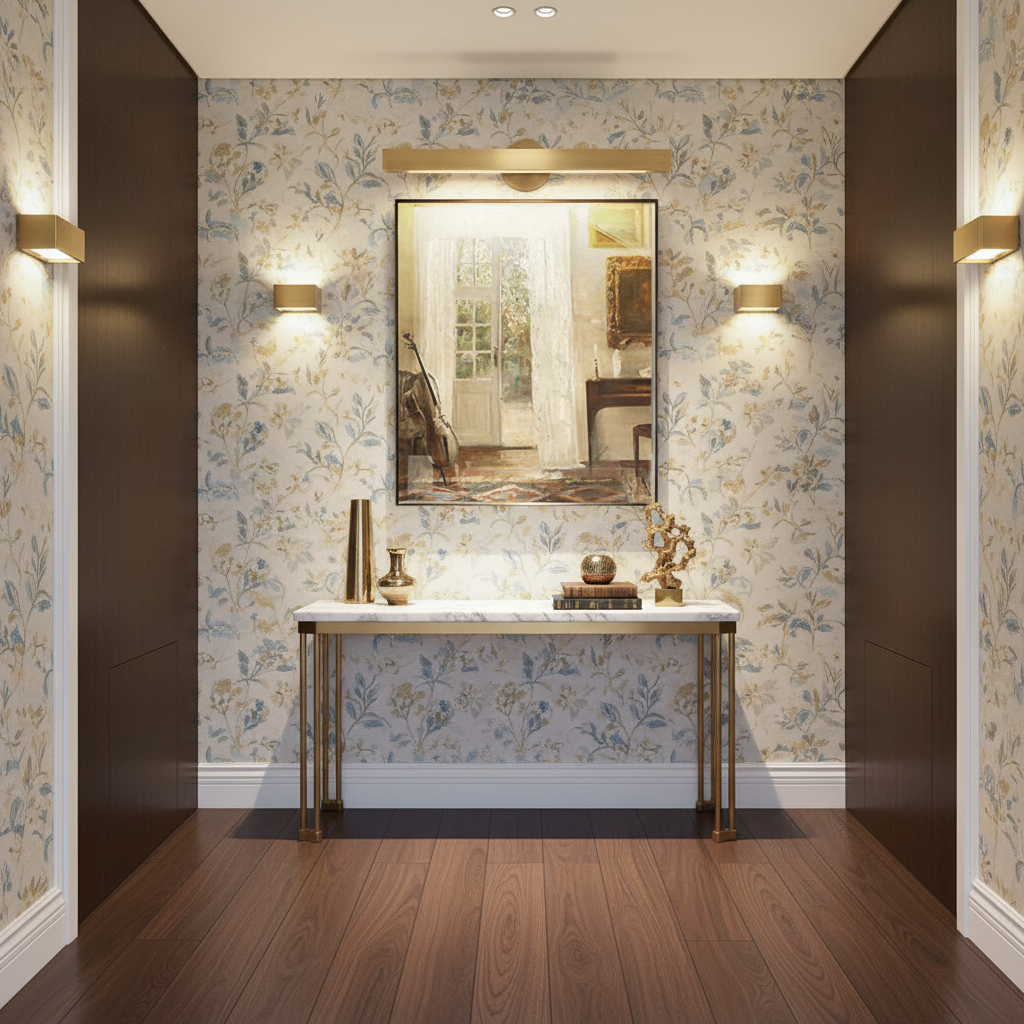 Riviko Veridian Square LED Picture Light - sophisticated American hallway alcove