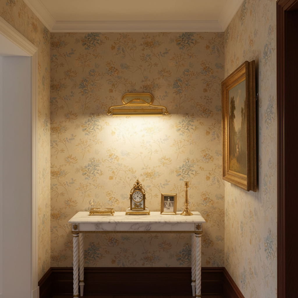 Riviko Cylinder Artistry Picture Light - sophisticated American hallway alcove