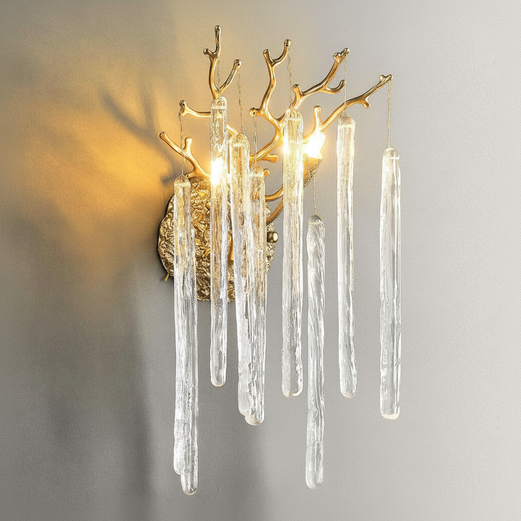 Riviko Gilded Branch Crystal Wall Sconce - Background Shot