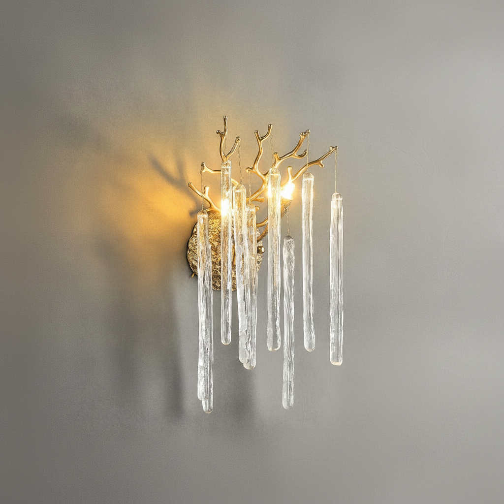 Riviko Gilded Branch Crystal Wall Sconce - Background Shot