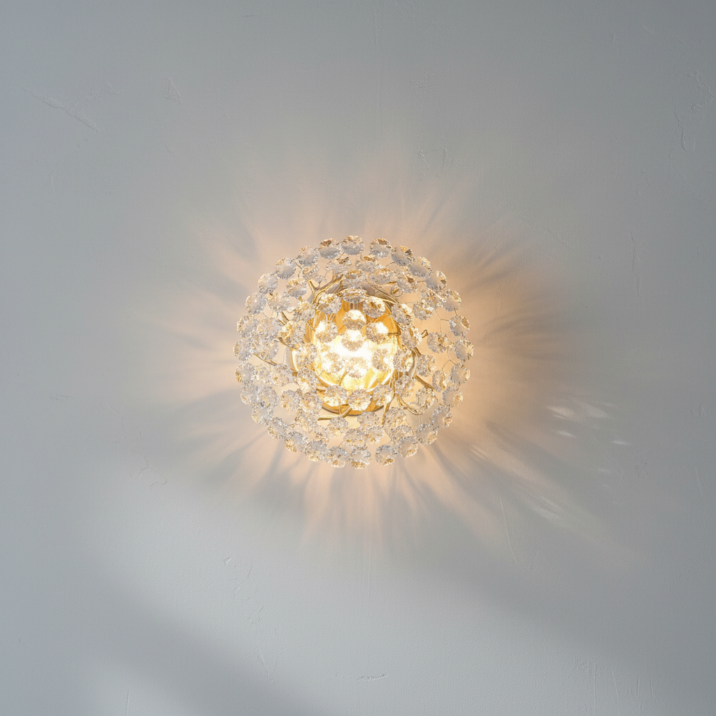 Riviko Gilded Bloom 2-Light Crystal Wall Sconce - Background Shot
