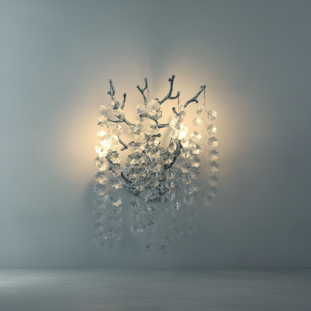 Riviko Gilded Bloom 2-Light Crystal Wall Sconce - Background Shot