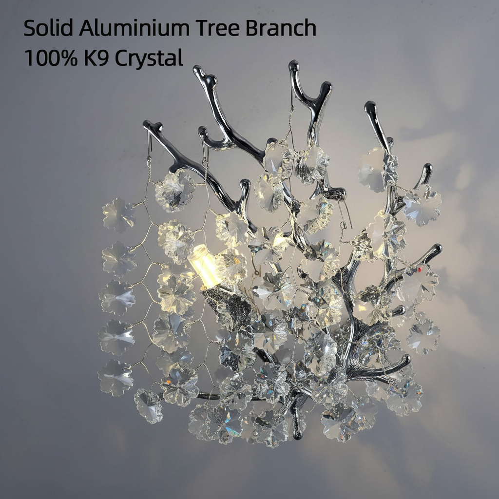 Riviko Gilded Bloom 2-Light Crystal Wall Sconce - Background Shot
