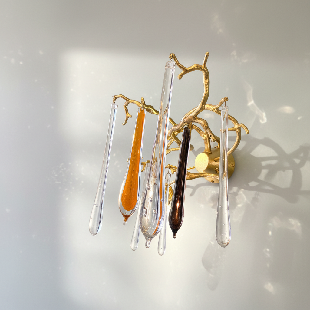 Riviko Gilded Branch Crystal Wall Sconce - Background Shot