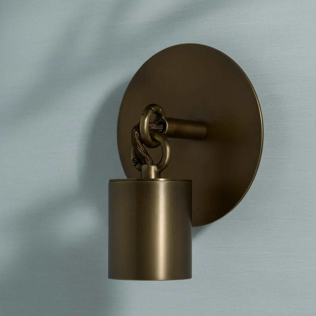Riviko Equine Weave Brass Sconce - Background Shot