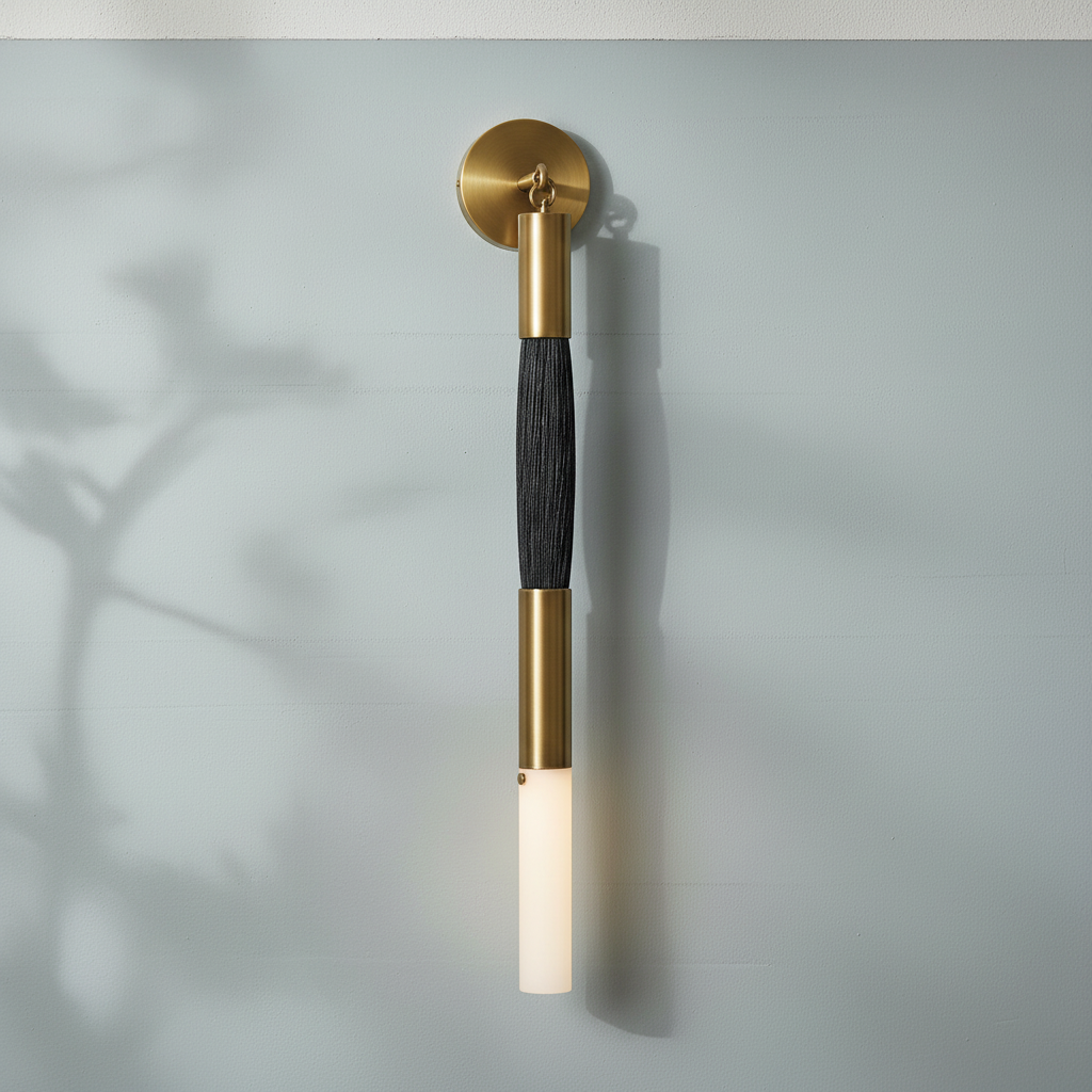 Riviko Equine Weave Brass Sconce - Background Shot