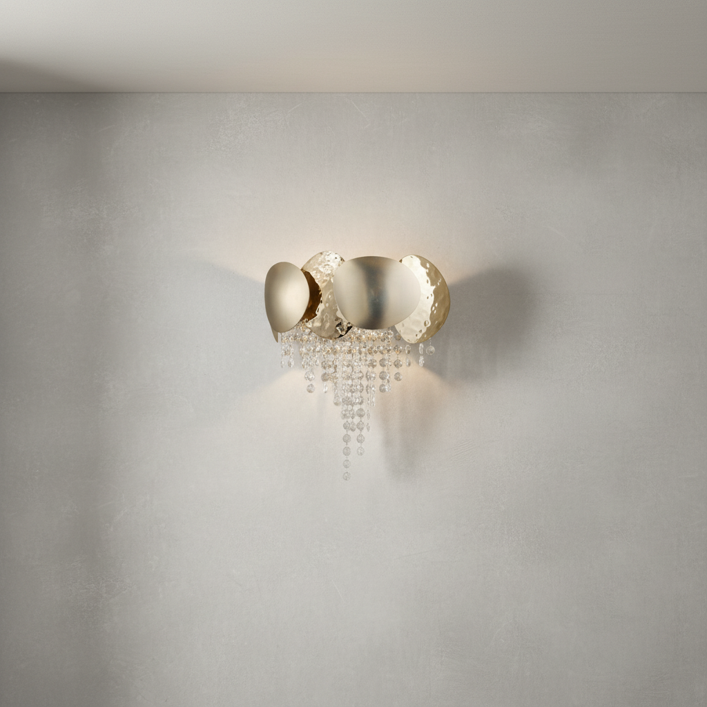Riviko Radiant Brass Crystal Sconce - Background Shot