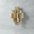 Riviko Veridian Square Brass Crystal Sconce - Background Shot