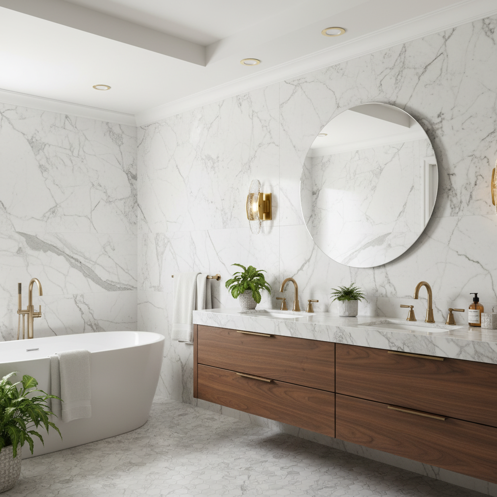 Riviko Veridian Bloom Wall Sconce - luxury American master bathroom