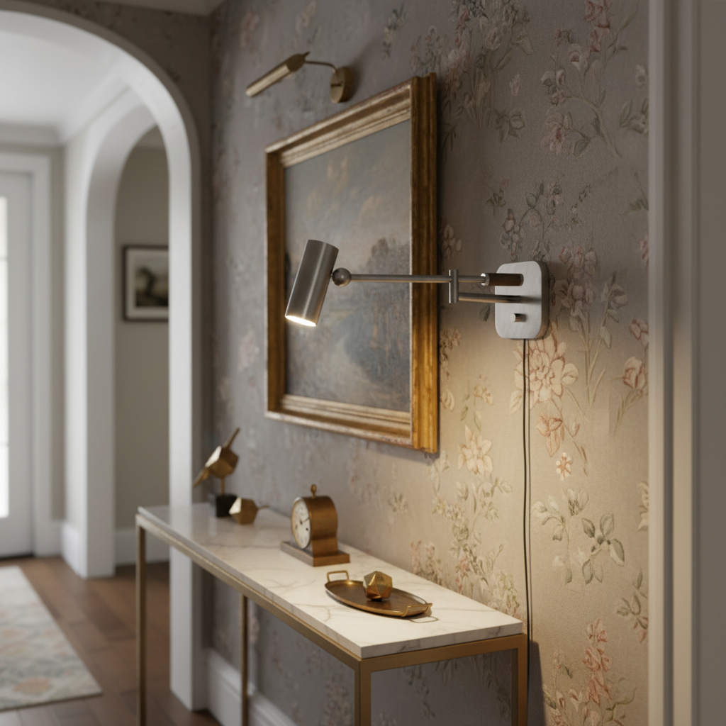 Riviko Cylinder Pivot Wall Sconce - sophisticated American hallway alcove