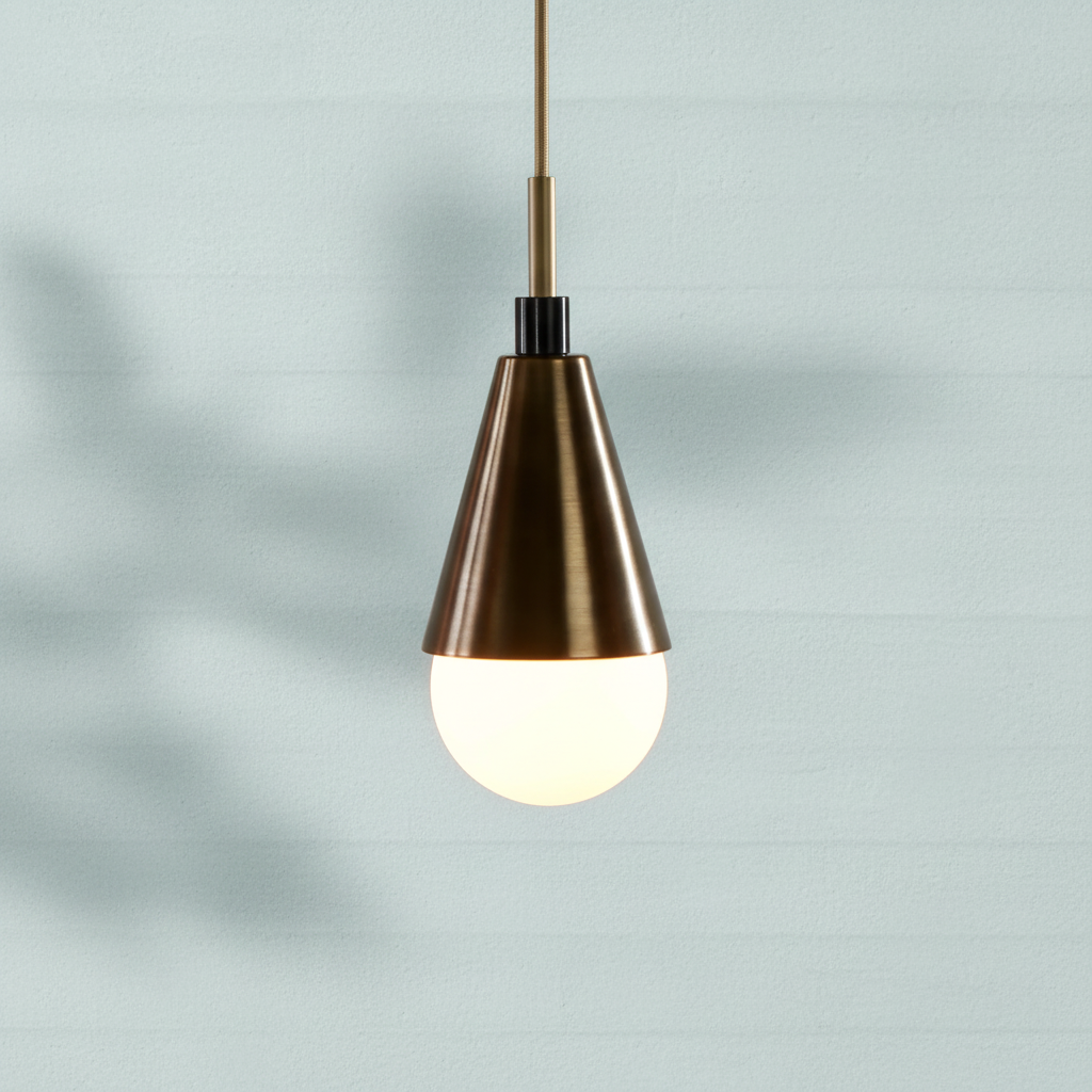 Riviko Geometric Triad Brass Wall Sconce - Background Shot