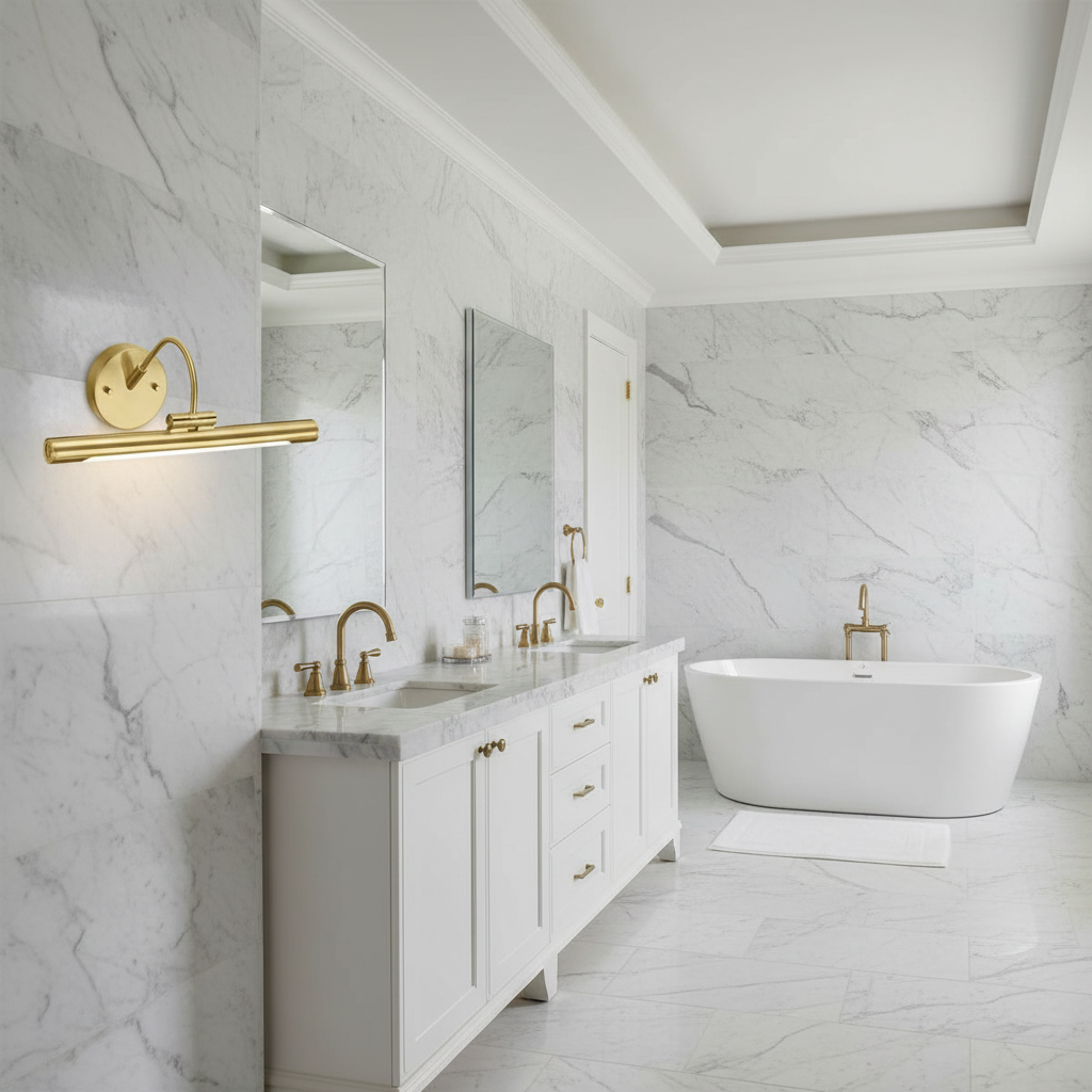 Riviko Gallery Edge LED Picture Light - luxury American master bathroom