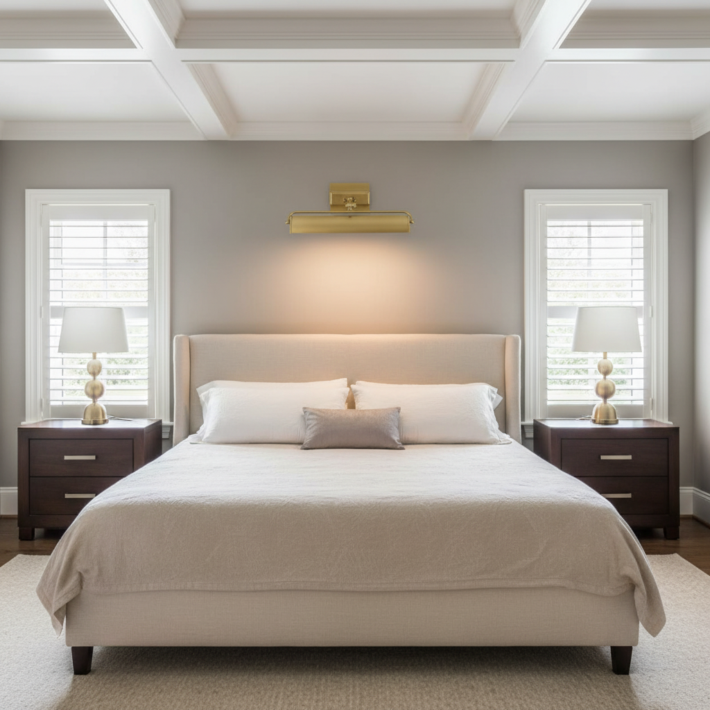 Riviko Gallery Lumina Art Picture Light - American master bedroom with coffered ceiling