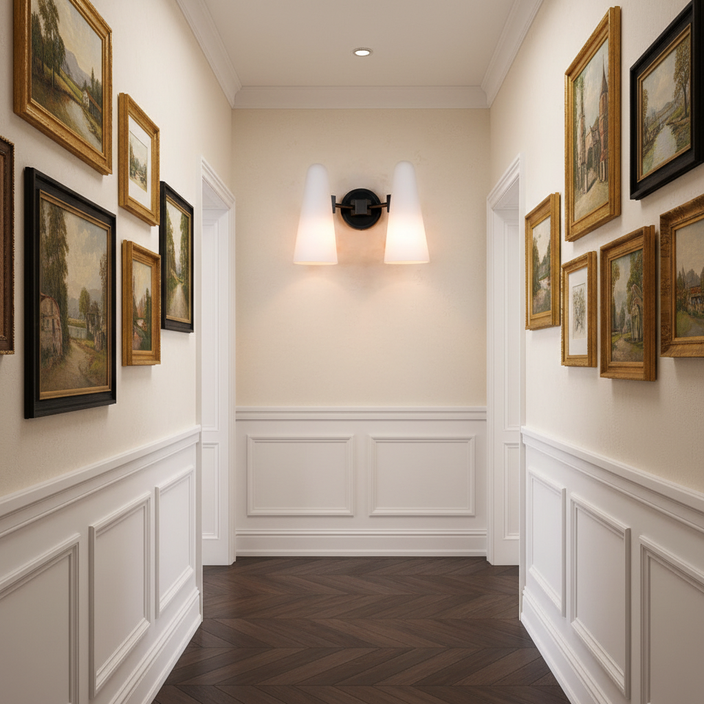 Riviko Aura Double Sconce - American hallway gallery
