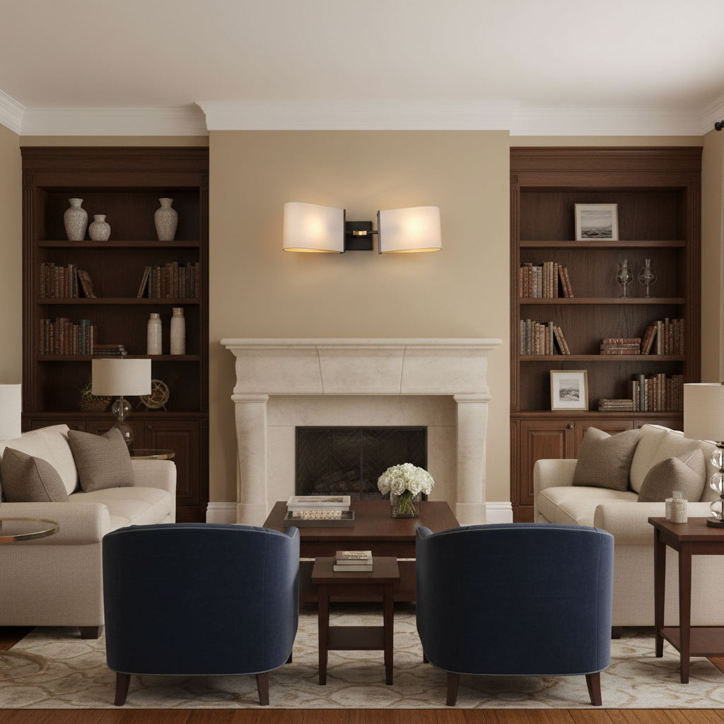 Riviko Aura Double Sconce - American formal living room
