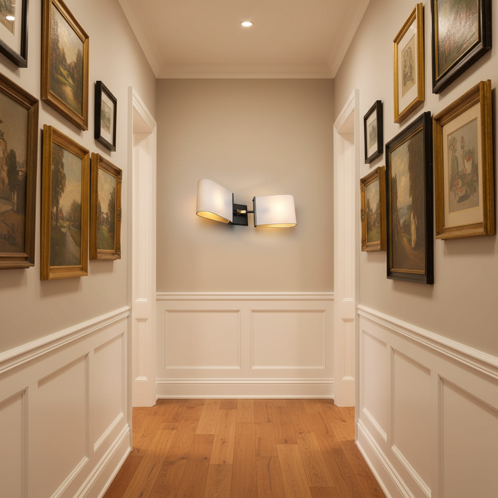 Riviko Aura Double Sconce - American hallway gallery
