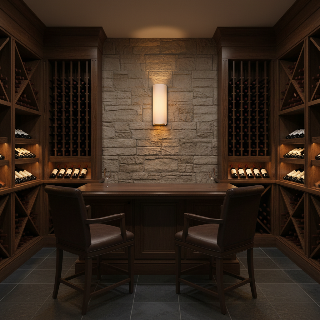 Riviko Aura Brass 1-Light Wall Sconce - luxury American wine room