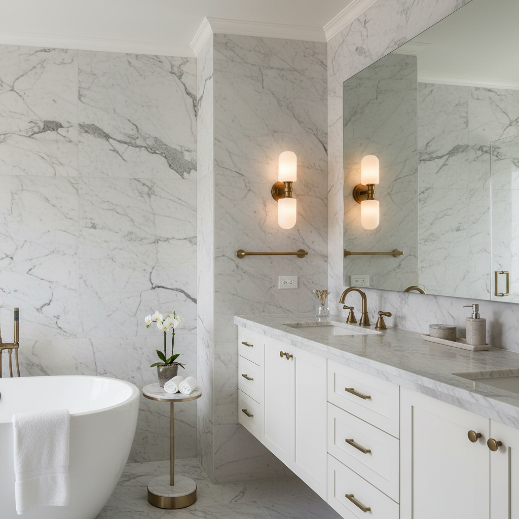 Riviko Aura Twin Sconce - luxury American master bathroom