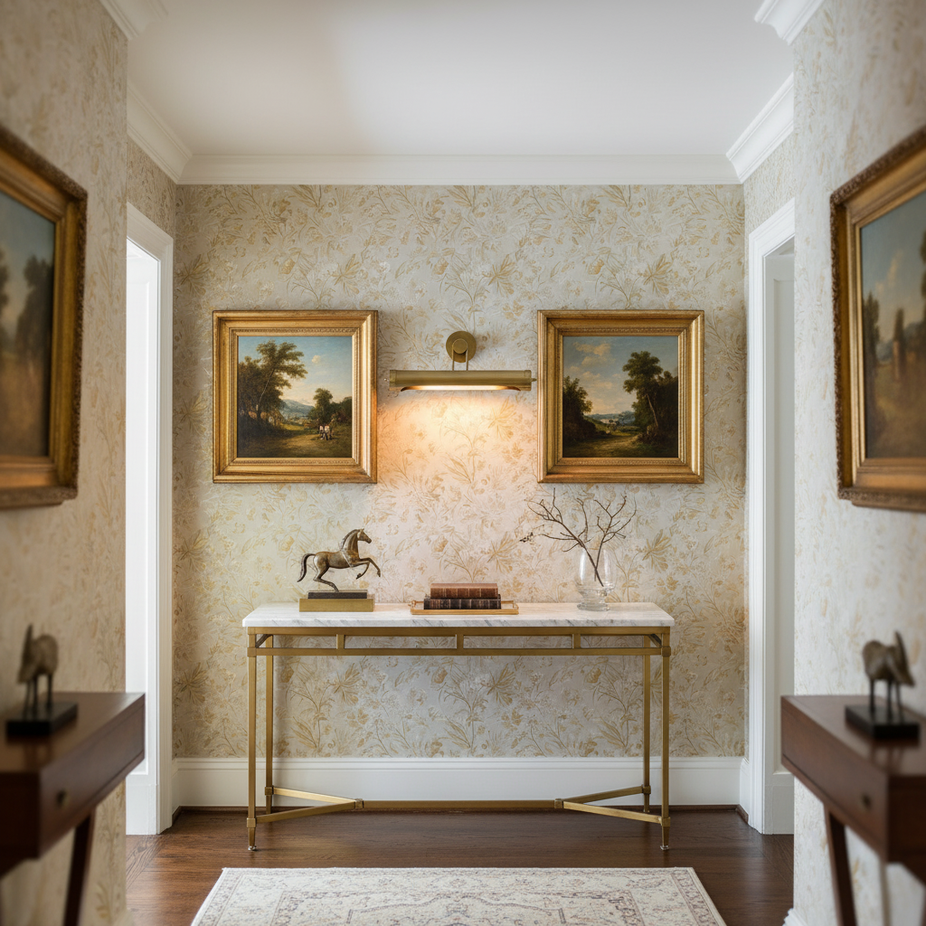 Riviko Heritage Gallery Picture Light - sophisticated American hallway alcove