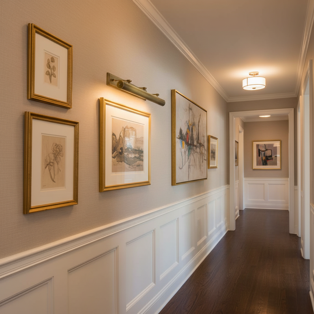 Riviko Gallery Lumina 42" Wide 6-Light Picture Light - American hallway gallery