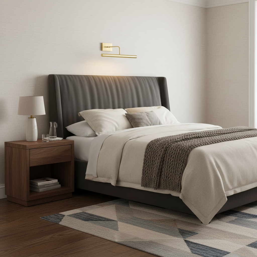 Riviko Artisan Slim-Line Picture Light - elegant American bedroom