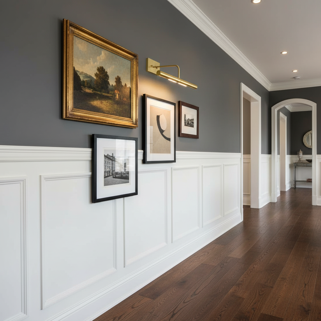 Riviko Artisan Slim-Line Picture Light - American hallway gallery